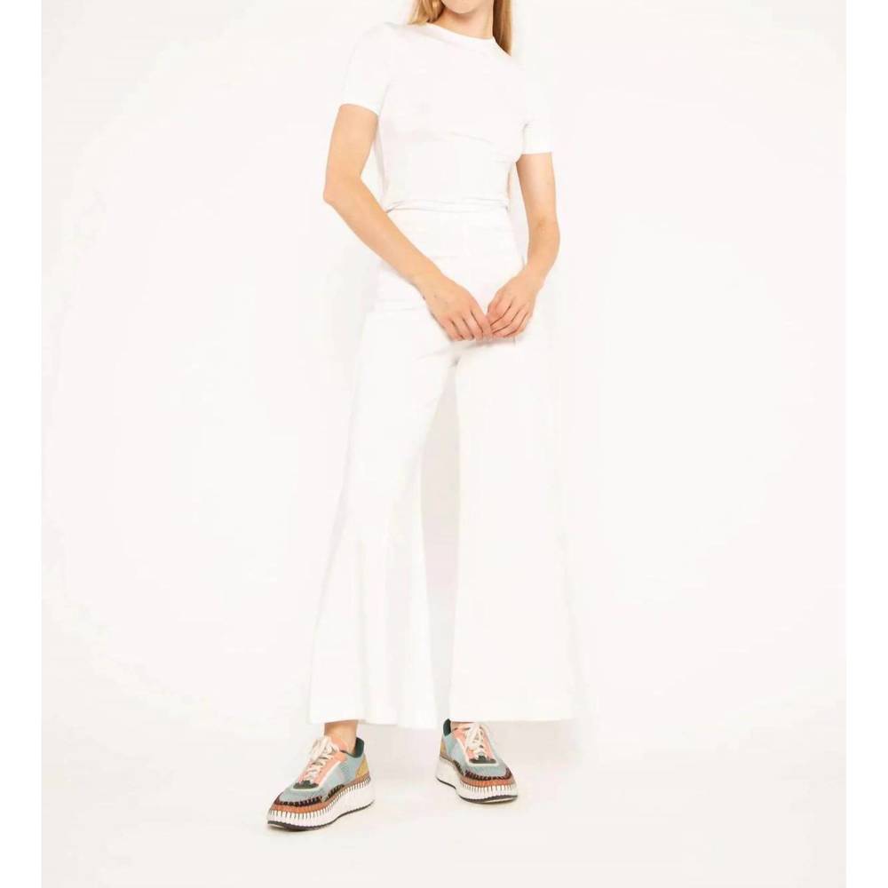 NEW RIPLEY RADER ponte knit wide leg cropped pants in off white